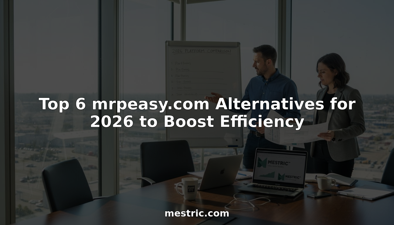 Managers comparing manufacturing software in office