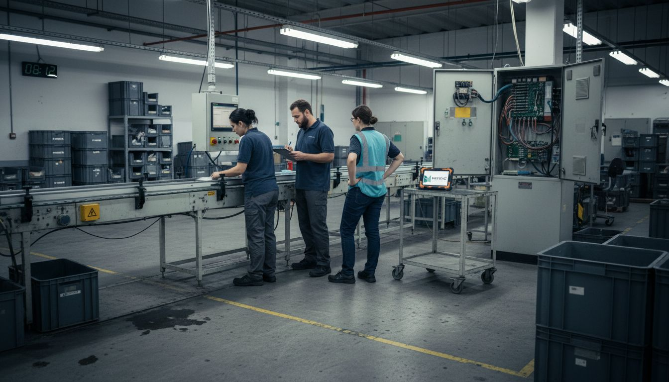 Manufacturing team working on shop floor
