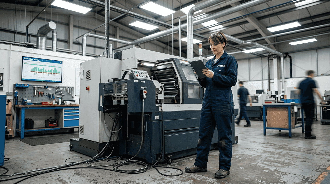 Factory manager monitors IoT machine data