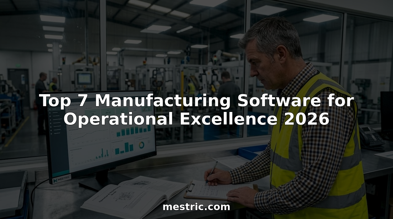 Manufacturing manager checking software dashboard in plant office