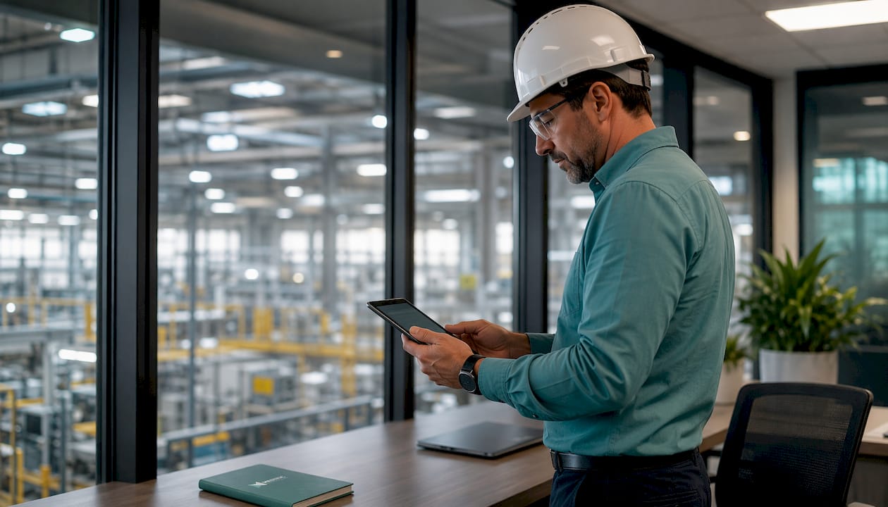 Quality engineer inspecting manufacturing process