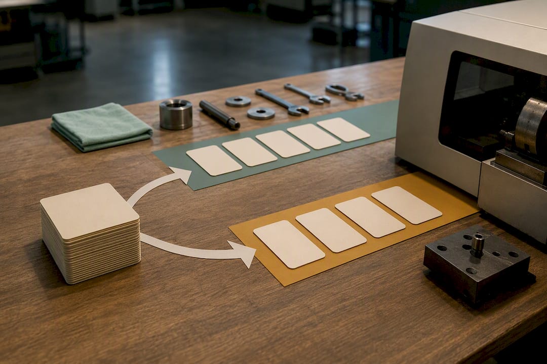 SMED tasks separated into workflow lanes