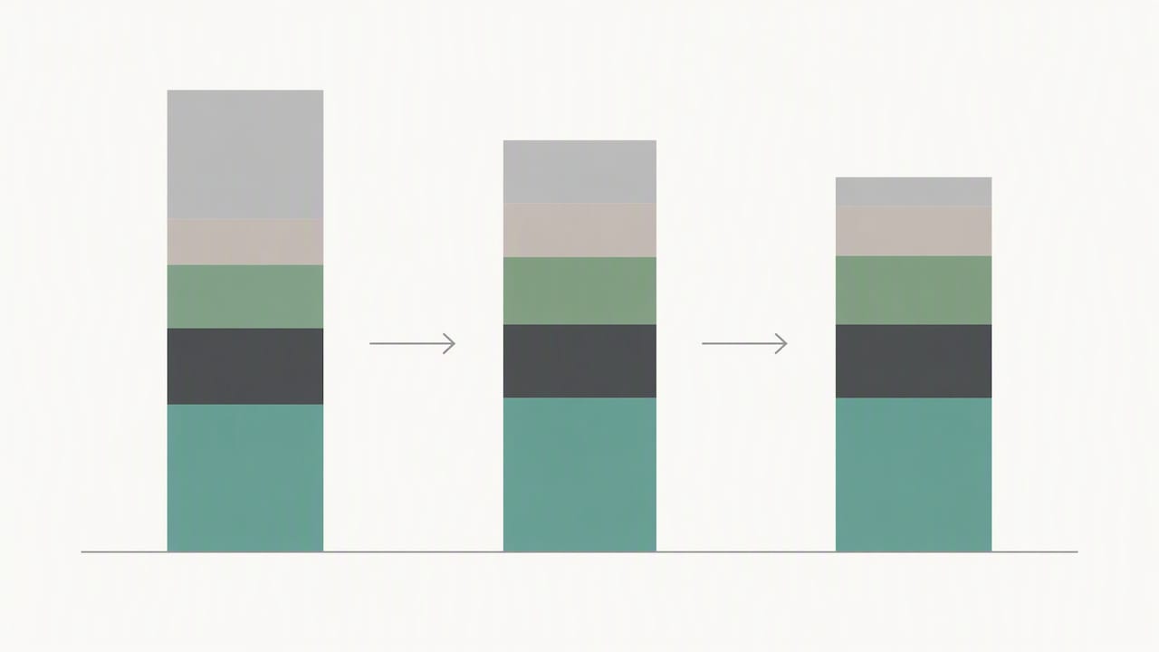 Monthly scrap categories with shrinking unspecified portions